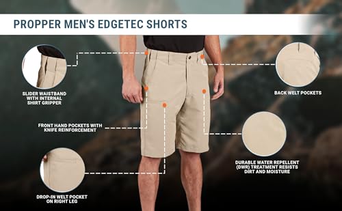 Propper Men's Edgetec Shorts, Khaki, 56 UNHEMMED