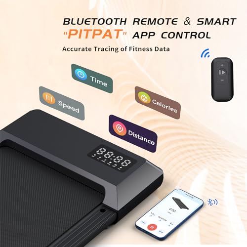 Walking Pad, Under Desk Walking Pad Treadmills for Home/Office, 2 in 1 Walking Jogging Portable Desk Treadmill with APP&Remote Control LED Display, Easy Operation for Beginners (Black-1)