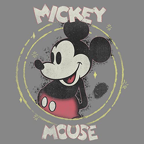 Disney Characters Happy Mickey Boy's Performance Tee, Charcoal Heather, Small