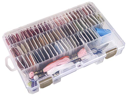 ArtBin 4006AB Medium Solutions Box with Dividers, Art & Craft Organizer, [1] Plastic Storage Case, Clear