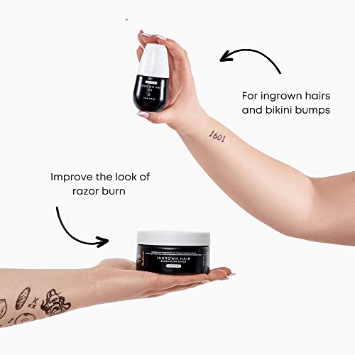 Bushbalm Dark Spots and Ingrown Hair 2 Step Routine - Rejuvenate and Nourish - Ingrown Hair Oil (30 ml) and Exfoliating Scrub (236 ml) - Bermuda