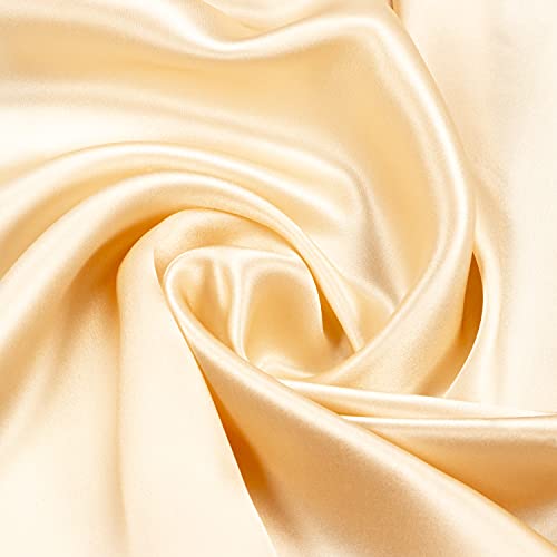 100% Pure Mulberry Silk Scarf for Women 21"Square Satin Head Hair Neck Scarves Luxury Small Lightweight Light Beige Neckerchief