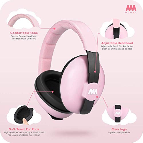 Mumba Baby Ear Protection Noise Cancelling Headphones for Babies and Toddlers Baby Earmuffs - Ages 3-24+ Months