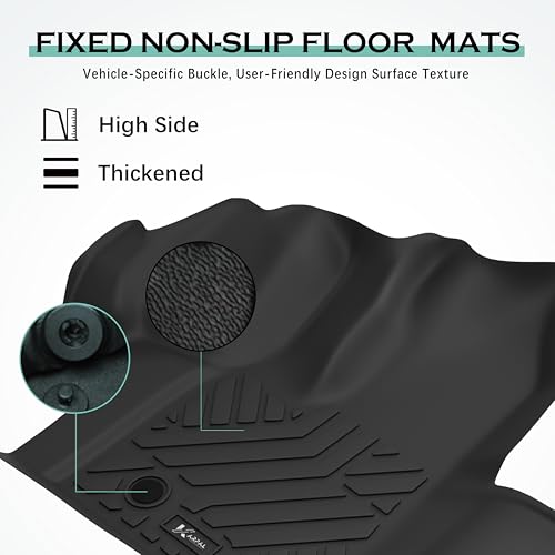 Floor Mats & Cargo Liner Fit for 2016-2021 Jeep Grand Cherokee / 2022 Jeep Grand Cherokee WK2 (5-Seater), TPE Rubber Floor Liners Trunk Mats for Grand Cherokee, 1st & 2nd Row & Cargo Liner-Black