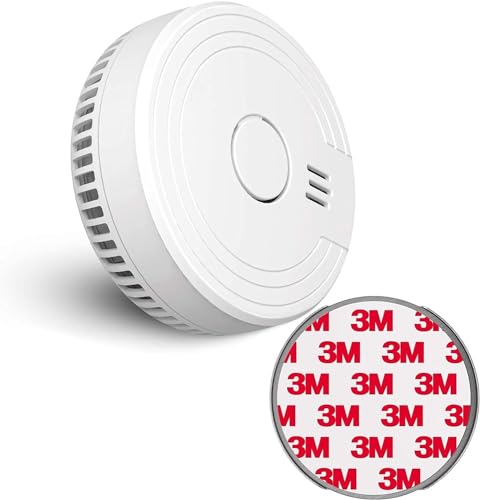 Ecoey Smoke Detector Fire Alarm with Photoelectric Technology, Fire Detector with Test Button and Low Battery Signal, Fire Alarm for Bedroom and Home, FJ136GB, 1 Pack Small