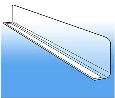 Clip Strip Shelf Dividers for Retail Stores - Lightweight, Clear Adhesive Mount 1" H x 13-9/16" L Corp., 15 mil Crystal Clear PVC, Retail Shelf Separator, Item SD-1514, Pack of 50