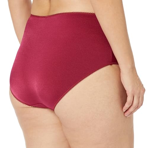 Elomi Women's Plus Size Cate Embroidered Full Coverage Brief, Raisin, 4L