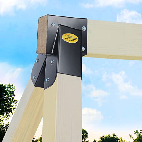 BETOOLL Swing Set Brackets - 2pcs A Frame Swing Bracket Swing Set Hardware with All Mounting Accessories (Black)