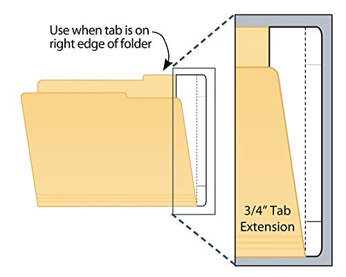 tabbies Extenda-Folder Strips, Convert Top Tab Cut Folders into end tab File folders, White, 3/4" Tab Extension, Full End-Tab,100/Box (55994), 2”w x 9-1/2”h