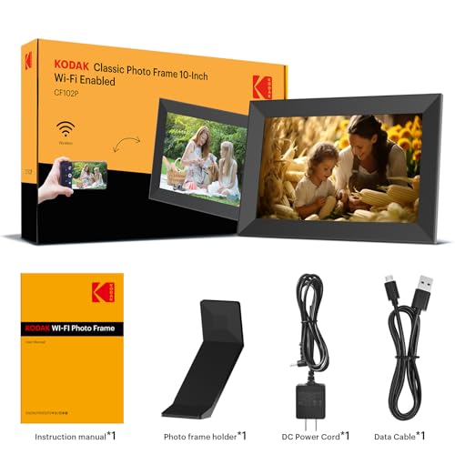 KODAK 10.1 Inch WiFi Digital Picture Frame,1280x800 HD IPS Touch Screen, Electronic Smart Photo Frame with 32 GB Memory, Auto-Rotate, Instantly Share Photos/Videos from Anywhere