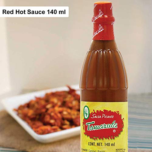 Tamazula Red Hot Sauce MexGrocer Salsa All Natural, Gluten Free & Vegan, Spice Mix Made From Red Peppers Perfect For Chips, Fast Foods, Lunch, Snacks or More 140 ml Pack of 5