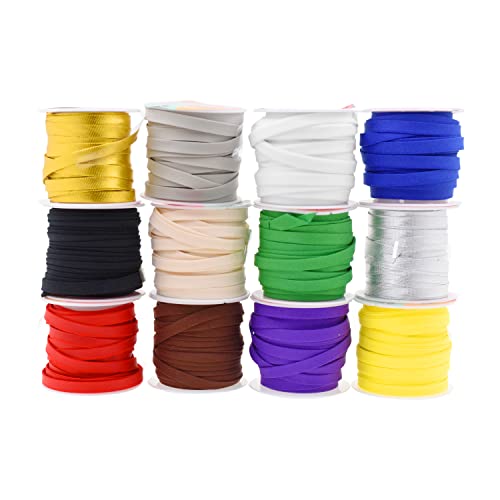 Mandala Crafts Double Fold Bias Tape for Sewing - 55 Yds White Bias Tape Double Fold 1/4 Inch Hem Quilt Binding White Seam Binding Tape - Fabric Piping Bias Binding Tape