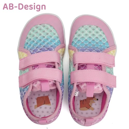 WateLves Wide Toddler Water Shoes Kids Barefoot Beach Swim Aqua Shoes Boys Girls Breathable Mesh Walking Hook and Loop Sneakers (Light Gray, 31)