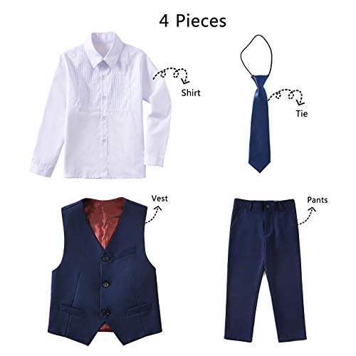 Boys Suits First Communion Outfit White Easter Kids Tux 4 Piece Formal Silm Fit Dress Clothes Size 3T