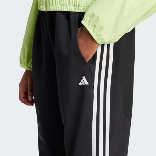 adidas Women's Aeroready Training Essentials 3 Stripes Pants, Black/White, XX-Small