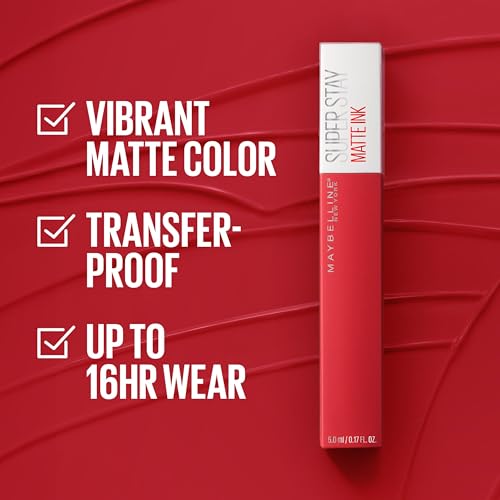 Maybelline Super Stay Matte Ink Liquid Lipstick Makeup, Long Lasting High Impact Color, Up to 16H Wear, Lover, Mauve Neutral, 1 Count