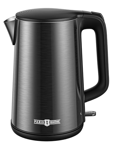 Electric Kettle for Boiling Water, Paris Rhone 1.7L Visual Water Window Stainless Steel Electric Water Kettle, 1500W BPA-Free Hot Water Kettle Pot, Auto Shut Off & Boil-Dry Protection, Silver