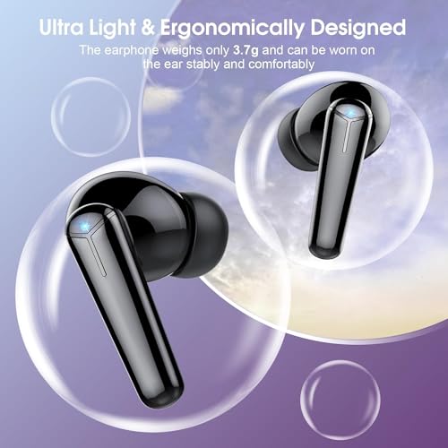 Wireless Earbuds, Bluetooth Headphones 36H Playtime Ear Buds with LED Power Display, IPX7 Waterproof Bluetooth 5.3 Earphones in-Ear Earbuds with 4 Microphone for Android iOS Cell Phone Laptop