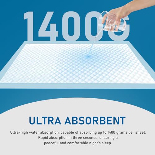 30"X 36" Super Absorbency Disposable Underpads with Adhesive Strips Adults Bed Pads & Puppy Pads, Dog Pee Pads Extra Large (20 Count)