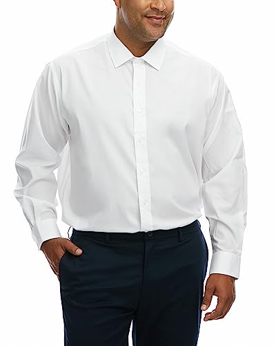 Haggar Men's Size Big and Tall Premium Comfort Classic Fit Wrinkle Resistant Dress Shirt, Coronet Blue