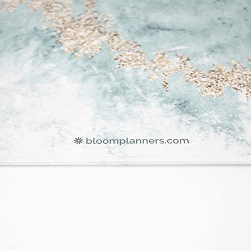 bloom daily planners 1-Inch 3 Ring Binder for School, Office, Home - Decorative 1” Binder Organizer for Standard Letter Size Paper (10" x 11.5”) - Blue Crystal