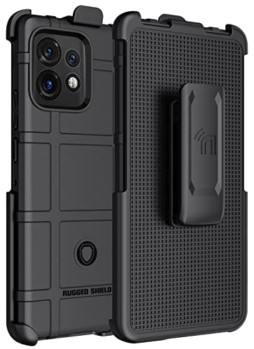 Case with Clip for Motorola Edge Plus (2023), Nakedcellphone Special Ops Armor Rugged Shield Protective Cover and [Rotating Ratchet] Belt Clip Holster for Moto Edge+ 5G - Black