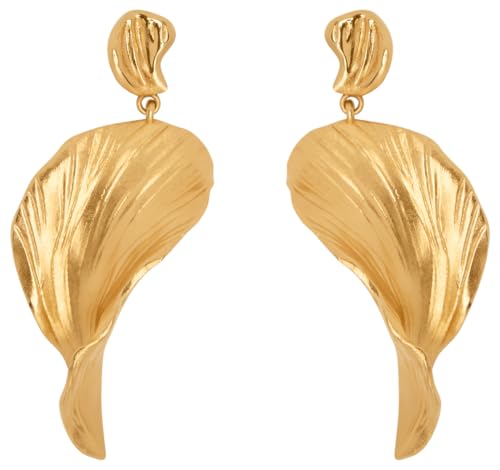 Oscar de la Renta, Petal Drop Earrings, Gold