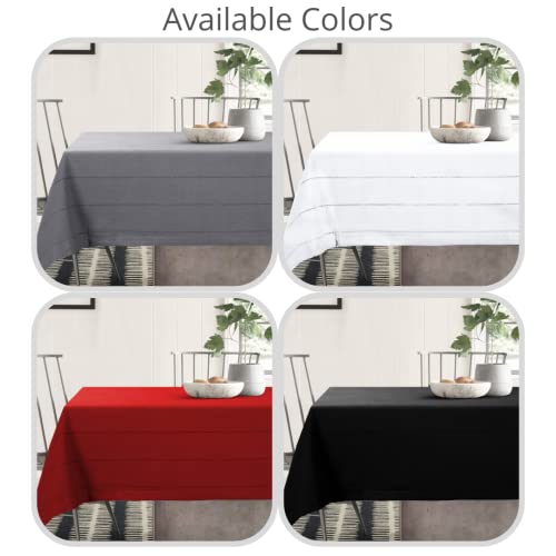 UniQloth Rustic Farmhouse Rectangle Tablecloth Heavy Duty Fabric 100% Cotton - Washable Dining Table Cover - Ideal for Dinner Party Wedding Christmas Holidays Everyday Use Table Linen 52x70 Black