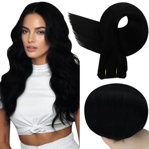 Full Shine Sew In Hair Extensions Weft Straight Hair Extensions Color Brown To Blonde Mix Brown Machine Tied Weft Extensions Soft Hair Invisible Human Hair Sew In Extensions 12 Inch 80G