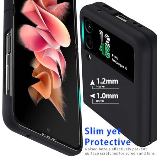 YSLBWLE for Samsung Galaxy Z Flip 5 Case,Slim & Military-Grade Protection Phone Case,Hard PC Shockproof Protective Phone Black 20-zflip5-01