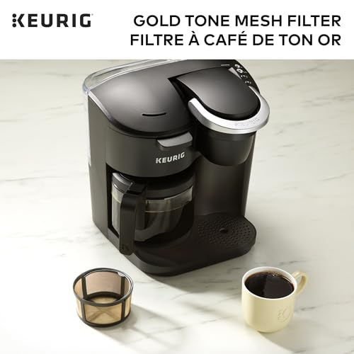 Keurig Reusable Mesh Ground Coffee Filter, Compatible with K-Duo Essentials and K-Duo Brewers only, Eco-Friendly Way to Brew a Carafe, Gold Tone Mesh