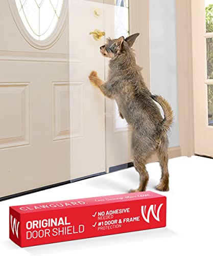 CLAWGUARD - The Ultimate Door Scratch Shield, Frame & Wall Scratch Protection Barrier for Dog and Cat Clawing, Scratching and Damaging Doors, Scratch Shield 18" W x 43" H, Original