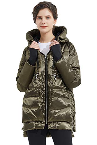 Orolay Women's Thickened Down Jacket Hooded ArmyGreen XXS