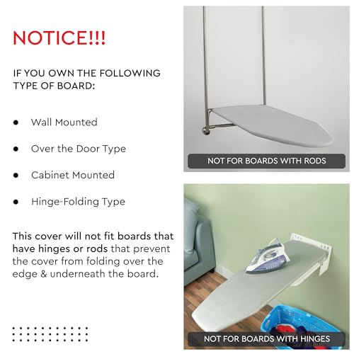 Encasa XO Ironing Board Cover and Pad 42"x14" - Thick 3mm Felt Padding, Drawstring Tightening & Lock, Easy Fit, Scorch & Stain Resistant, Fits Medium Ironing Board - Zig Zag Peri