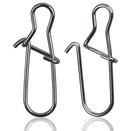 VATEICO Fishing Duo Lock Snaps 120pcs Fishing Snap Swivel Speed Clips Stainless Steel Fast Change Snaps Tackle Lures 0#~8# for Saltwater Fishing 7#