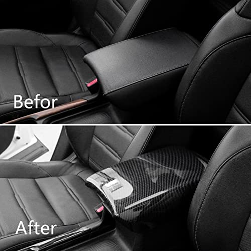 Naisec Accessories for Honda CRV CR-V 2017 2018 2019 2020 2021 2022 Interior Center Storage Box Armrest Box Protective Cover (Carbon Fiber)