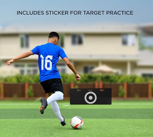 ZivPlay Soccer Rebounder Board 40"x16" Soccer Rebounder Wall with 2 Kick Back Angles for Ball Passing and Bounce Control Training Includes Target Sticker
