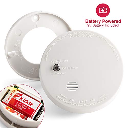 Kidde Fire Sentry Smoke Detector, 9V Battery Powered Smoke Alarm, 4 Inch Compact Design