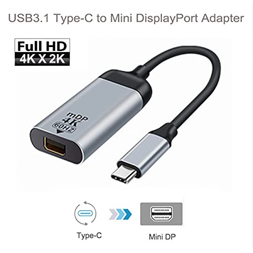 cablecc USB-C Type C to Mini DP Displayport Cable Adapter 4K 2K 60hz for Tablet & Phone & Laptop