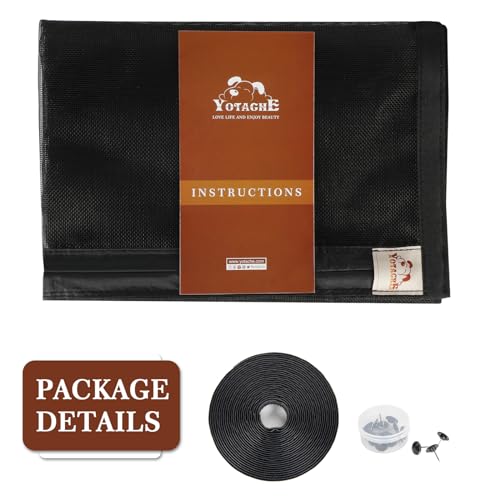 Yotache Magnetic Screen Door Fits Door Size 48 x 80, Screen Size 50" x 81" Door Screen Magnet for Walk Through Sliding Door Black