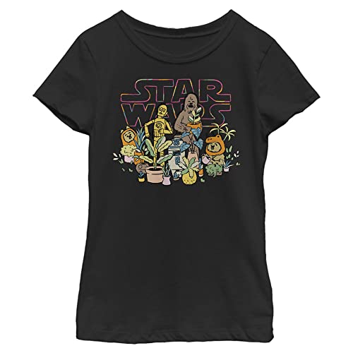 STAR WARS girls Star Wars Greenhouse Short Sleeve Tee T Shirt, Black, X-Small US