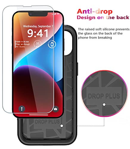 Diverbox for iPhone 14 Case [Shockproof] [Dropproof] [Tempered Glass Screen + Camera Lens Protector] Heavy Duty Protection Phone Case Cover for iPhone 14 6.1inch