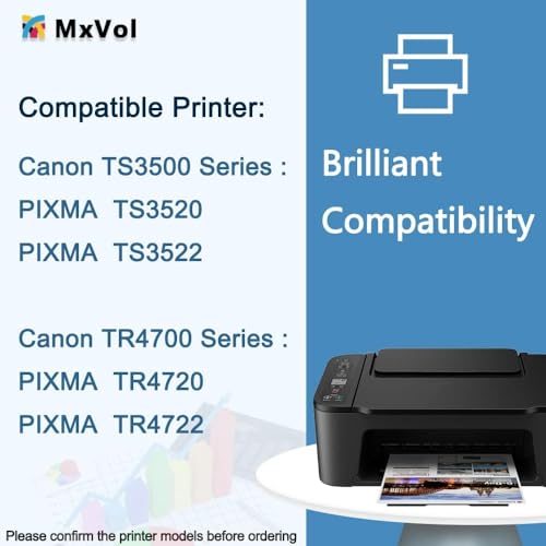 MxVol 275XL PG-275XL Remanufactured Ink Cartridge Replacement for Canon 275 275XL PG-275 PG275 XL Black Ink for PIXMA TS3522 TR4720 TS3500 TS3520 TR4700 TR4722 TS3722 Printer Ink Cartridges, 2 Black