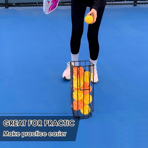 ELKCIP Portable Pickleball & Tennis Ball Collector - Pickleball Retriever Basket Carrier Gatherer Picker Hopper Container for Picking and Storage Training Tool for Ball, Integral