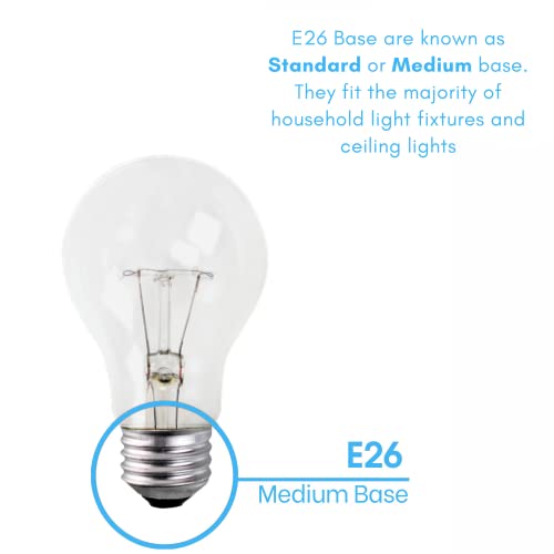 Xtricity A19 Clear Incandescent Rough Service Light Bulb, 100 Watt, 2700K Soft White, E26 Medium Base, 1020 Lumens, 130V (6 Pack)