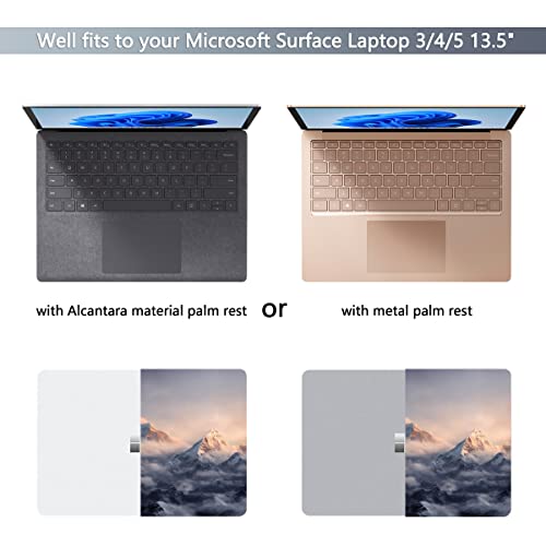 Batianda Case for 13.5" Microsoft Surface Laptop 5 4/3 with Metal Palm Rest Model 1951, Designed Clear Protective Plastic Hardshell & Keyboard Cover & Screen Protector, Lovely Flowers
