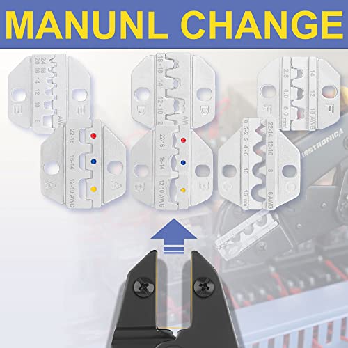 Haisstronica Crimping Tool for Non-Insulated Open Barrel Terminals Receptacles,AWG 20-10 Ratchet Wire Crimper Tool,Wire Terminal Crimper HS-5327