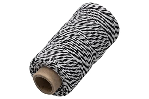 JAM PAPER Twine - Black & White Baker's Twine - 100 Yards - Sold Individually