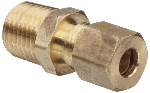 Anderson Metals - 50068-0608 Brass Tube Fitting, Connector, 3/8" Compression x 1/2" Male Pipe