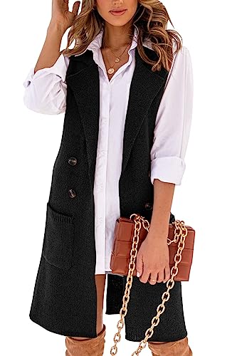 Danedvi Women Open Front Lapel Collar Cardigan Vest Button Down Long Sweaters Cardigan Solid Outerwear Coats Burgundy